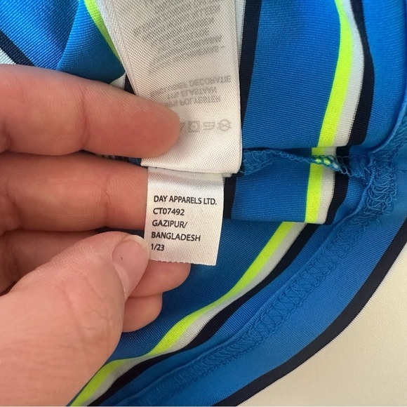 Rorie Whelan Boys Golf Polo Shirt Size XL (14 Boy) Blue Green White Stripes NWT - Picture 9 of 9